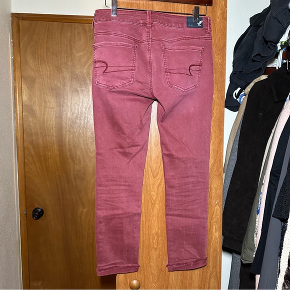 BOGO BUNDLE DEAL American Eagle Outfitters Jegging Crop Red Jeans Size 4 - Picture 3 of 5